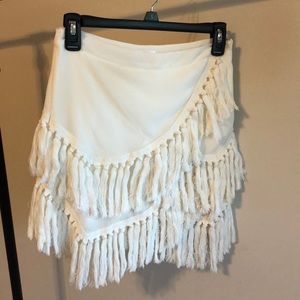 White, tassel covered skirt